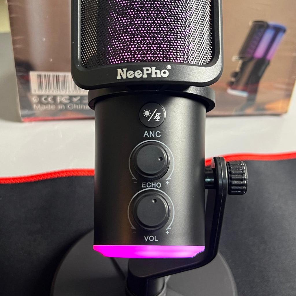 Neepho RGB NP-M02 Microphone Wireless & Wired Sound Card | Noise Reduction |