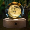3D Crystal Ball Globe Table Lamp with Wood Base Moon Light Lamps Night Light for Children Birthday Gifts Novelty Home Decor