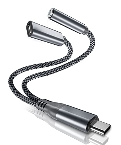 Baseus USB C to 3.5mm Headphone Jack and Charger Adapter, 2 in 1 Type C