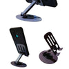 Articulating Desk Phone Stand with 360° Rotatable Base Gray Aluminium Alloy Type