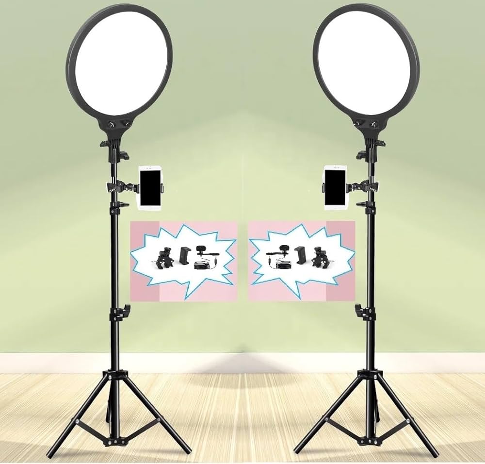 Professional Studio Lights Square+RGB Lights+ Mic+ Stand (Package) High Quality