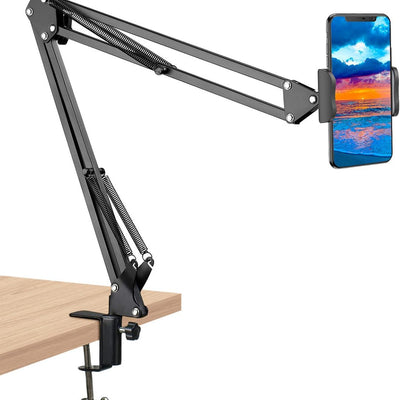 Universal Cell Phone Clip Holder Clamp Mount Flexible 360° Rotation for Bed, Office, Kitchen, Desk