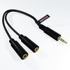 AUX 1 Male To 2 Female Spliter Wire 3.5 Mm Jack