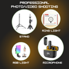 Professional Studio Lights Square+RGB Lights+ Mic+ Stand (Package) High Quality