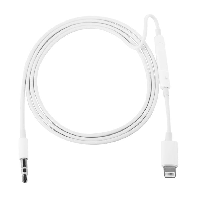 MH021 1m 8 Pin to 3.5mm AUX Audio Cable Support Line Control(White)
