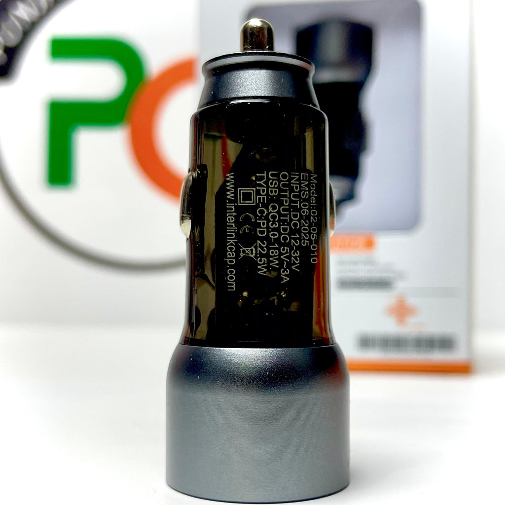 Interlink Model 02-05-010 dual-port fast car charger