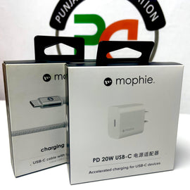 Mophie USB-C PD 20W wall charger + Mophie USB-C to Lightning cable for iPhones