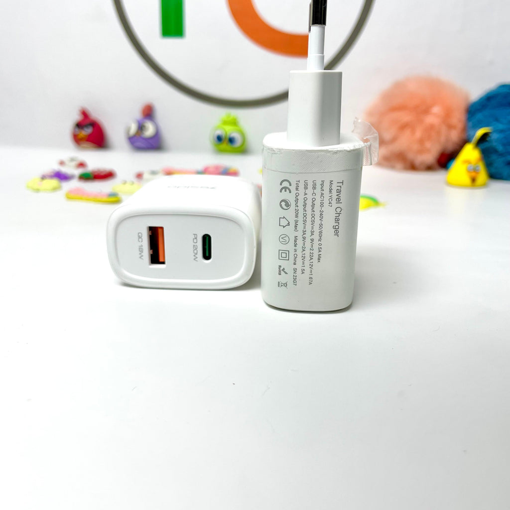 Yesido YC50 20W Fast Charging Home Charger | Type-C and USB-A Port Charger Adapter