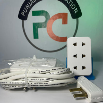 E1 Extension Board fully copper 2y Warranty 3 Sockets With 2.8 Meter Hamdmade