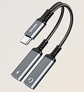 Baseus USB C to 3.5mm Headphone Jack and Charger Adapter, 2 in 1 Type C