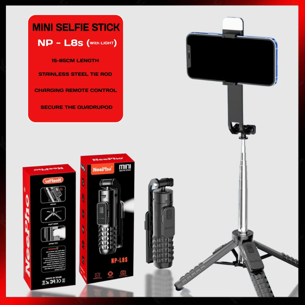 NeePho NP- L8S 3-IN-1 Mini Four-Legged Selfie Stick With Wireless Remote for Cellphones